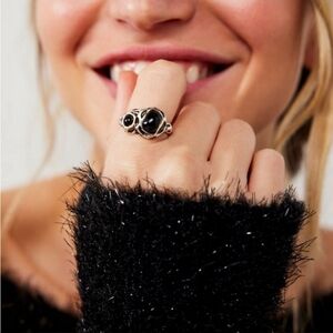 NWT!!  Free People, Gloria Ring, in Onyx size 7
